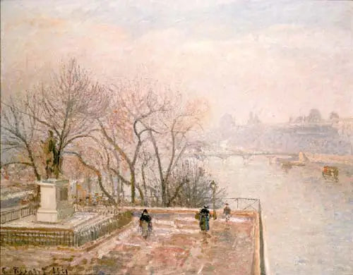 Le Louvre, Coucher de soleil, Givre (Seconde Série) - Camille Pissarro