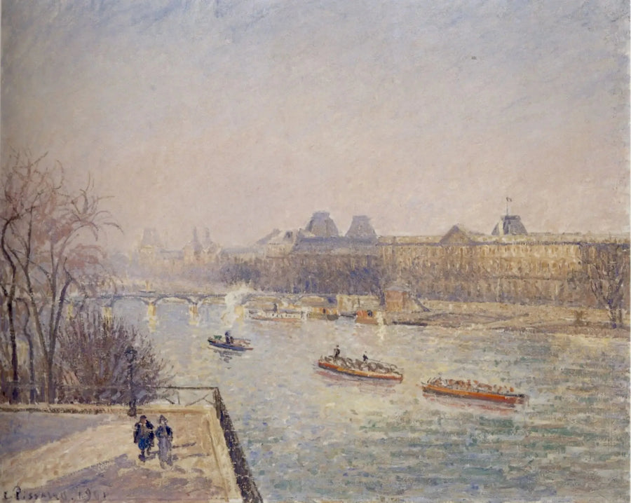 Le Louvre, matin, soleil d'hiver, gelée blanche - Camille Pissarro