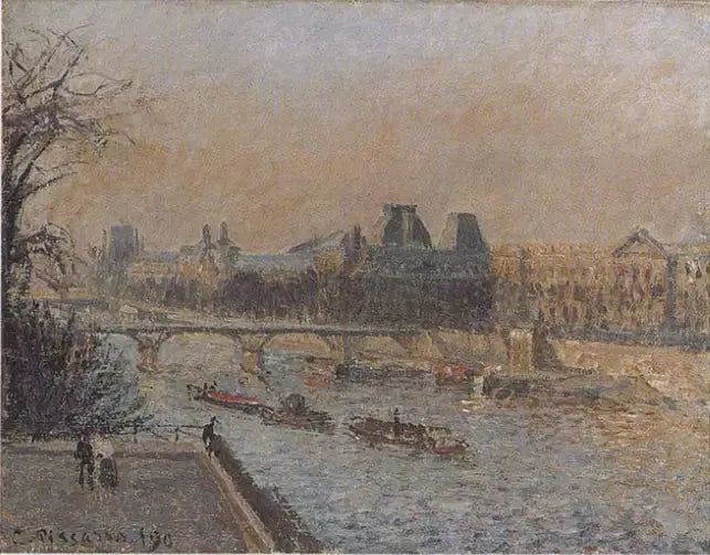 Le Louvre, soleil couchant, 3e série - Camille Pissarro