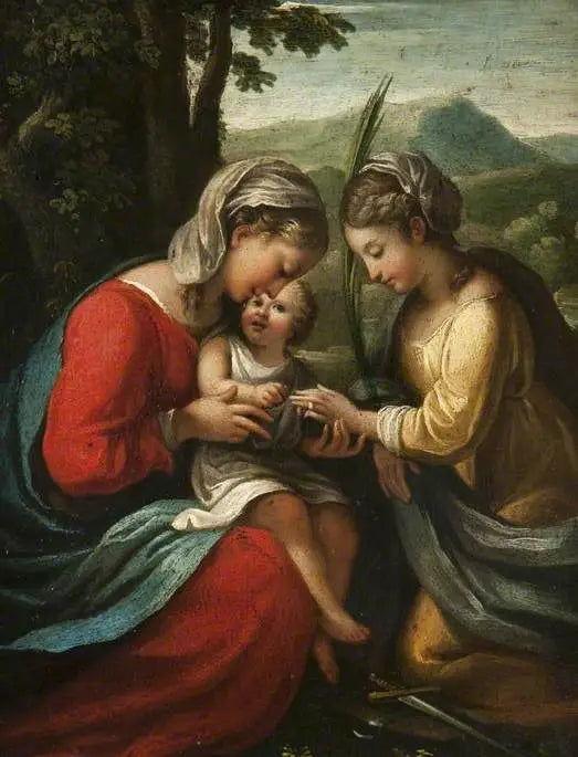 Le mariage mystique de sainte Catherine - Antonio da Correggio image 1 tableau peint à l’huile sur toile