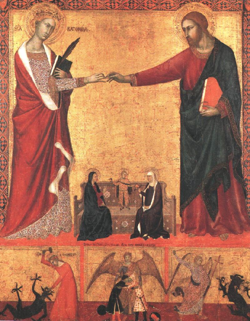 Le mariage mystique de sainte Catherine - Barna da Siena