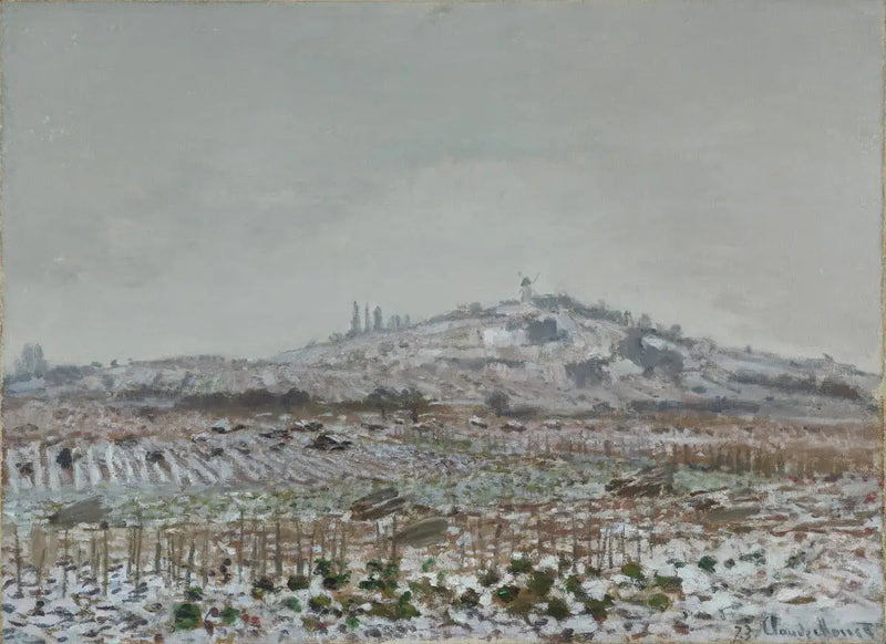 Le Moulin d'Orgemont, neige - Claude Monet