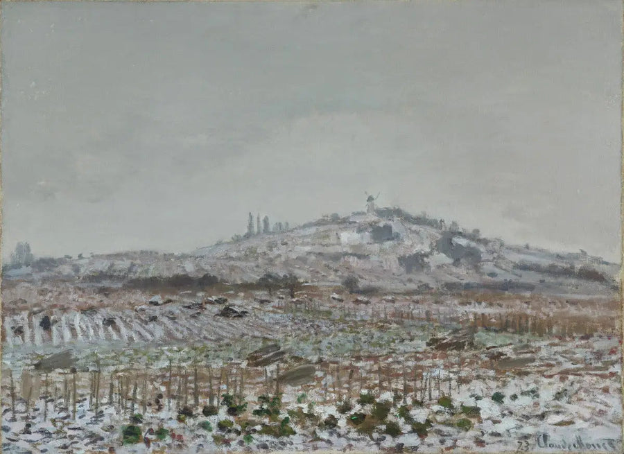 Le Moulin d'Orgemont, neige - Claude Monet