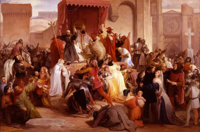 Le pape Urbain II prêchant la première croisade sur la place de Clermont - Francesco Hayez