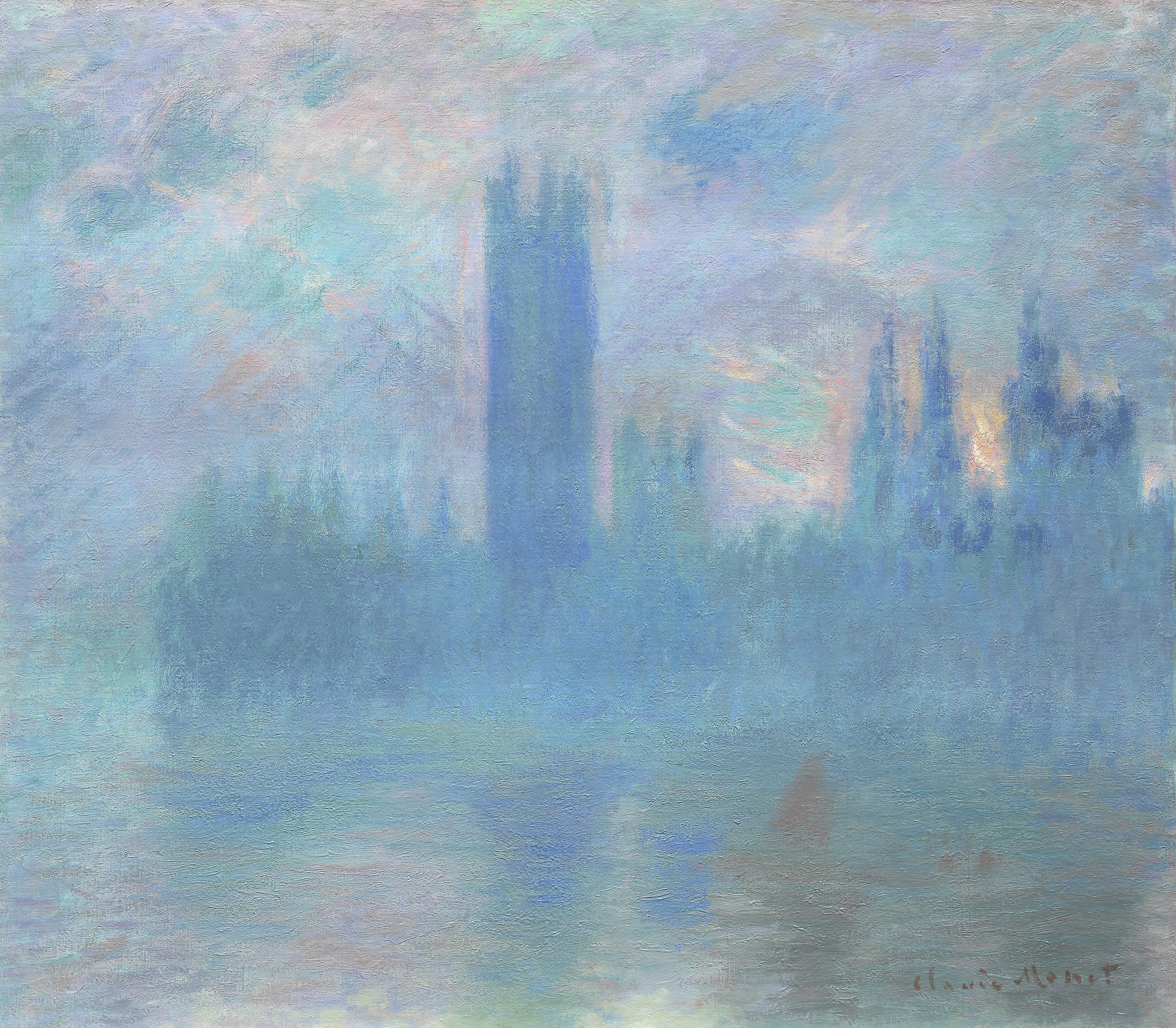 Reproduction du tableau « Le Parlement de Londres - Claude Monet » par Alpha Reproduction en peinture à l’huile