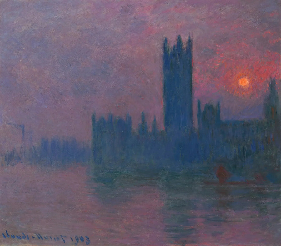 Le Parlement, soleil couchant - Claude Monet