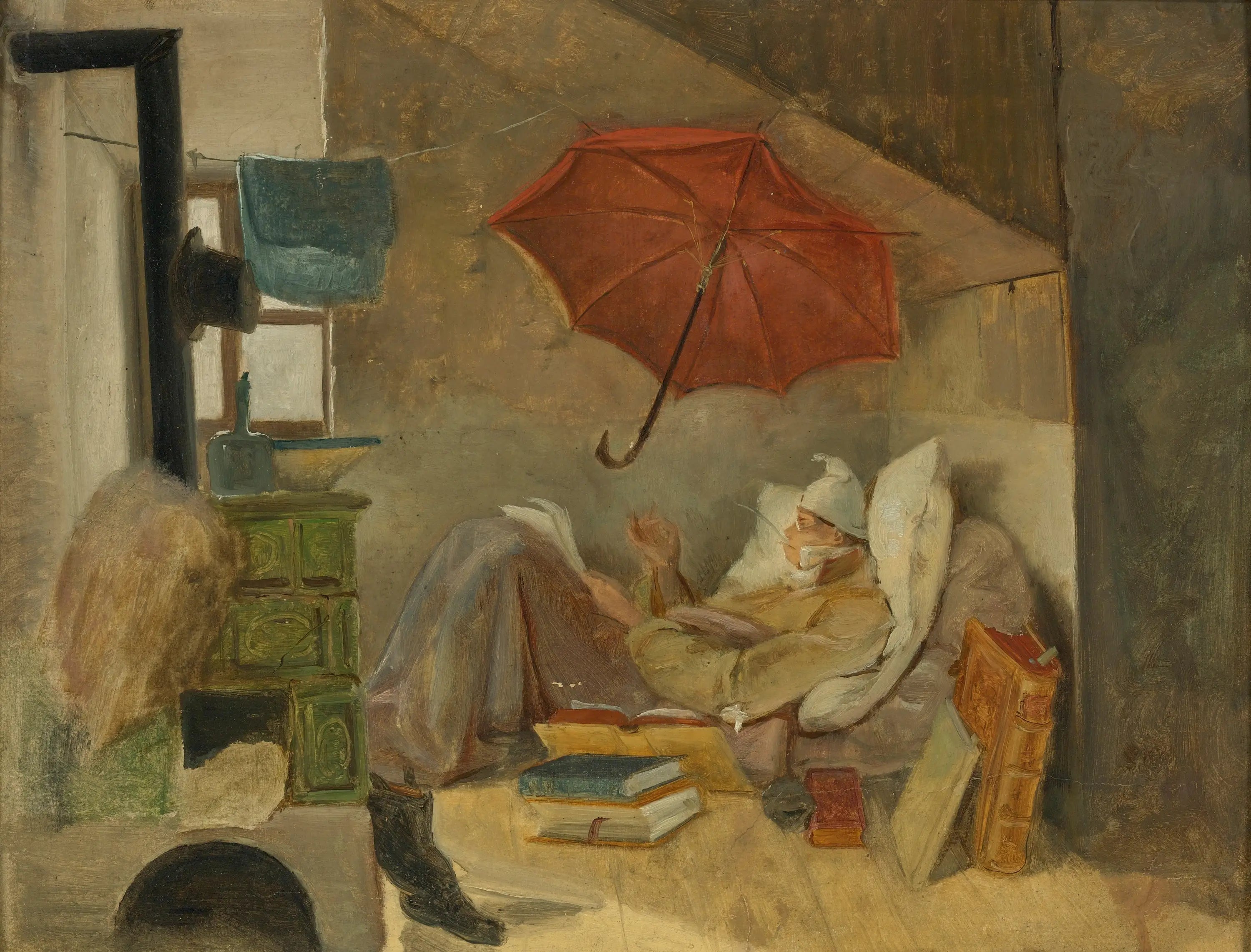 Le Pauvre Poète - Carl Spitzweg image 1 copie de tableau peinte à la main