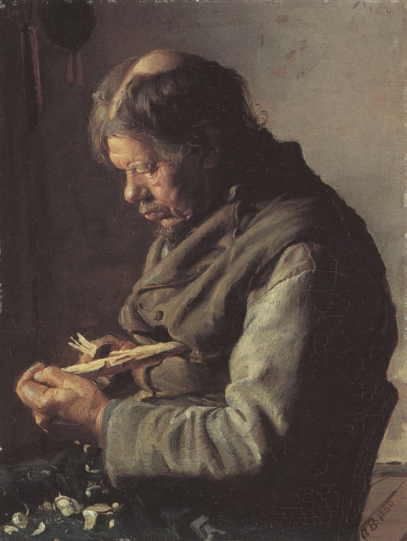 Le pêcheur Lars Gaihede sculpte un bâton - Anna Ancher