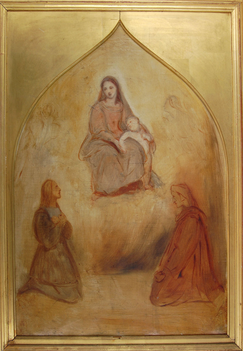 Le peintre Raphaël et le poète Dante en adoration devant la Sainte Vierge et l'Enfant - Ary Scheffer