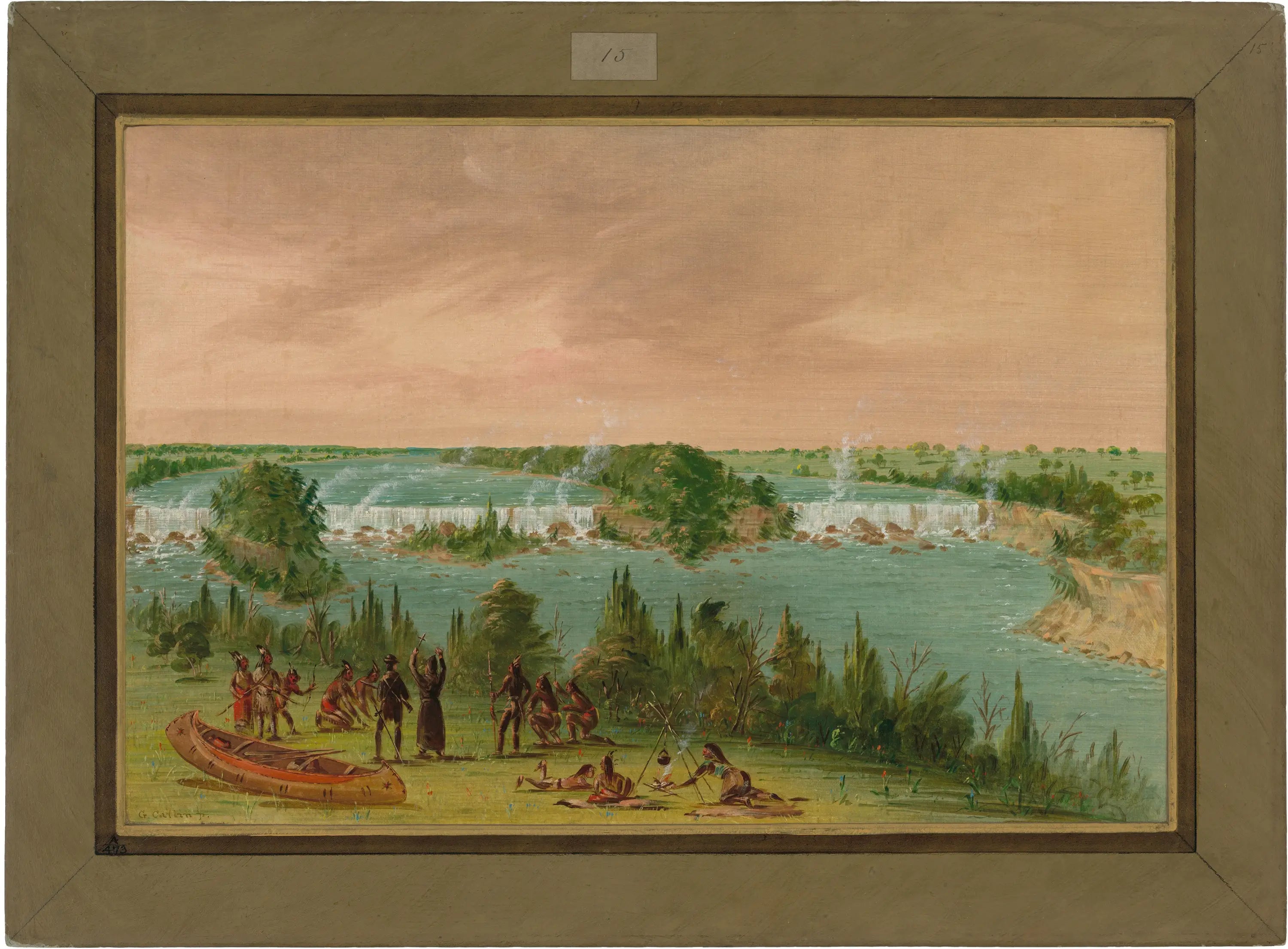 Le père Hennepin et ses compagnons aux chutes Saint-Antoine. 1er mai 1680 - George Catlin - Alpha Reproduction