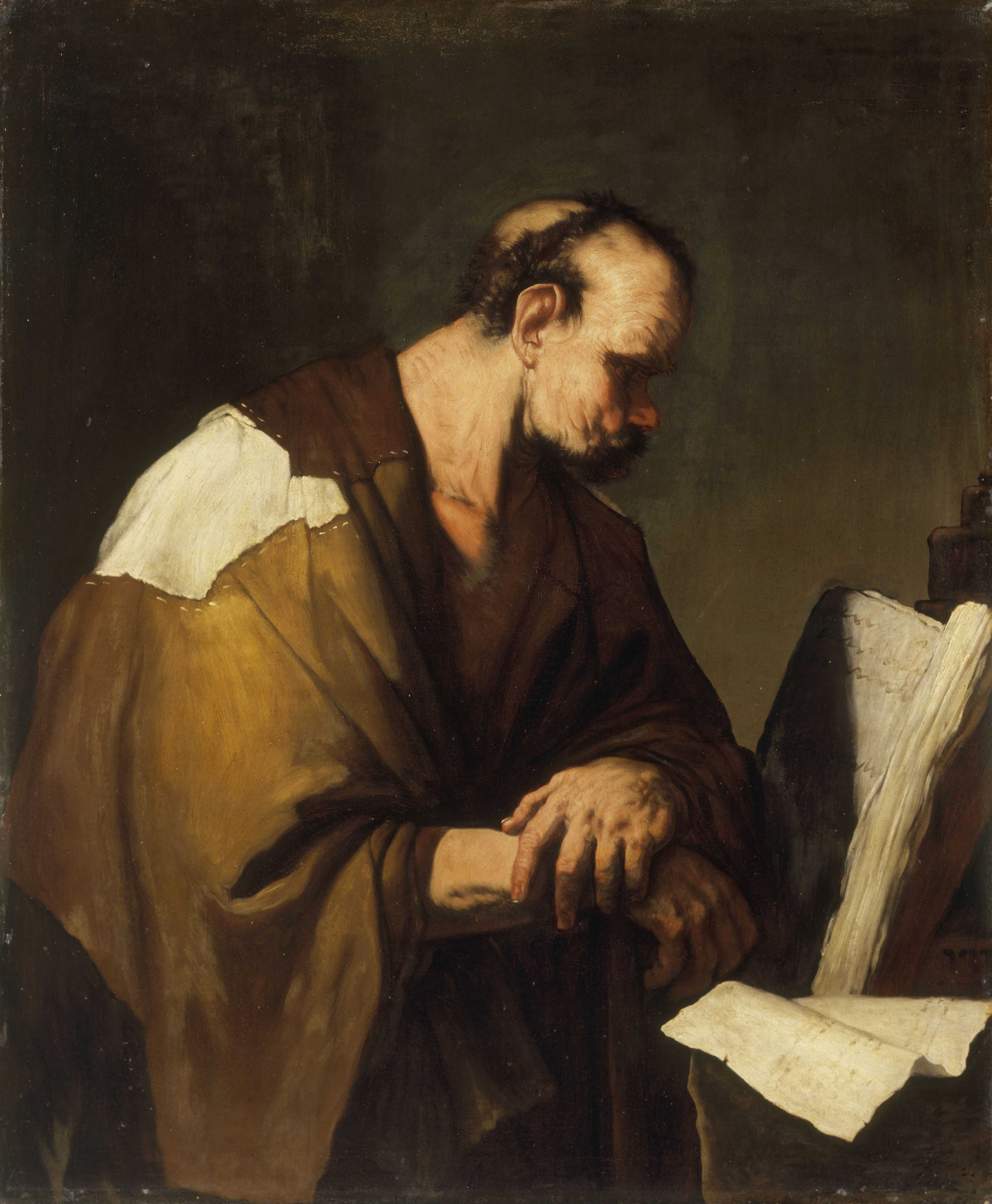 Le Philosophe Chilon - Luca Giordano image 1 copie peinte à la main à l’huile