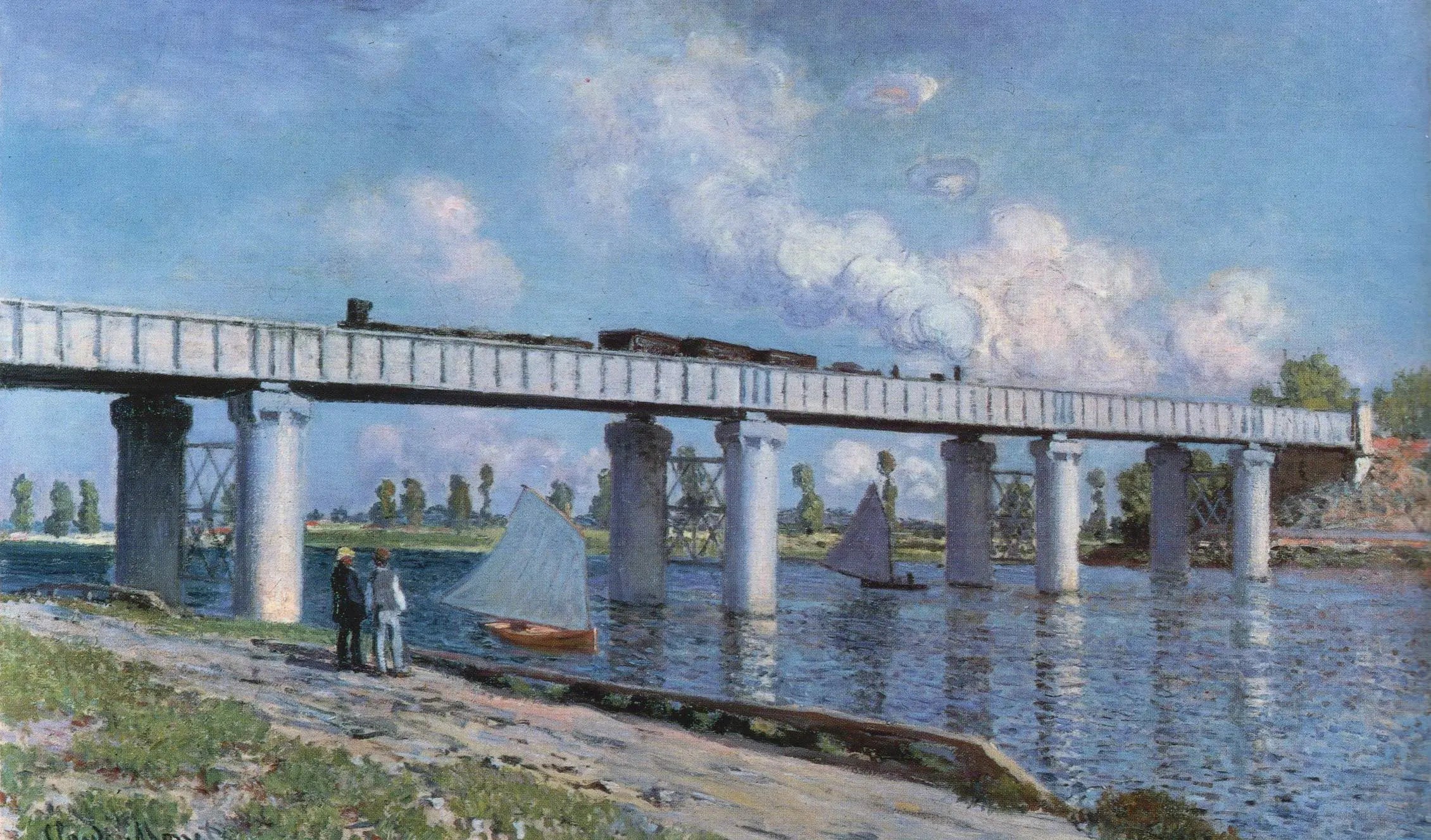 Reproduction du tableau « Le pont de chemin de fer à Argenteuil - Claude Monet » par Alpha Reproduction en peinture à l’huile
