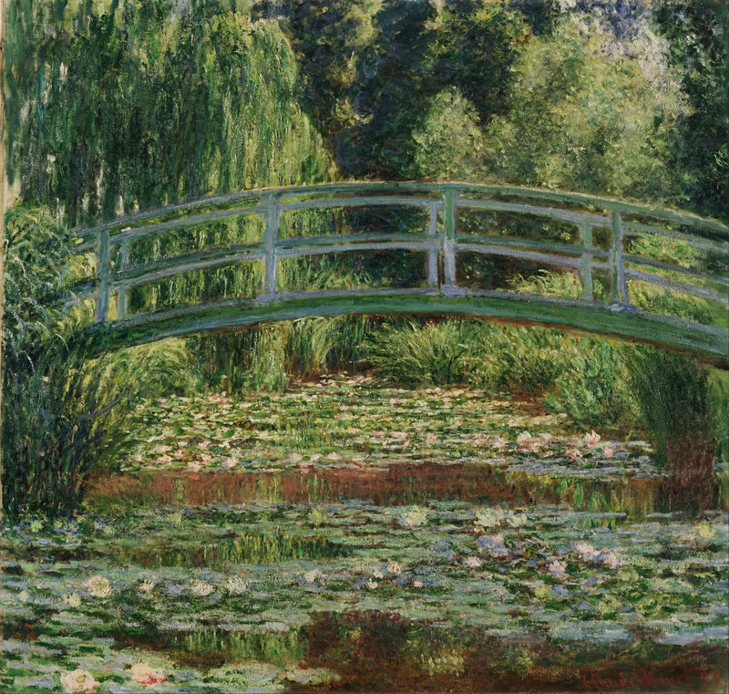 Le pont de marche japonais et la piscine de lily d'eau, Giverny - Claude Monet