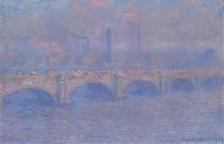 Le pont de Waterloo, l'effet de la lumière du soleil - Claude Monet