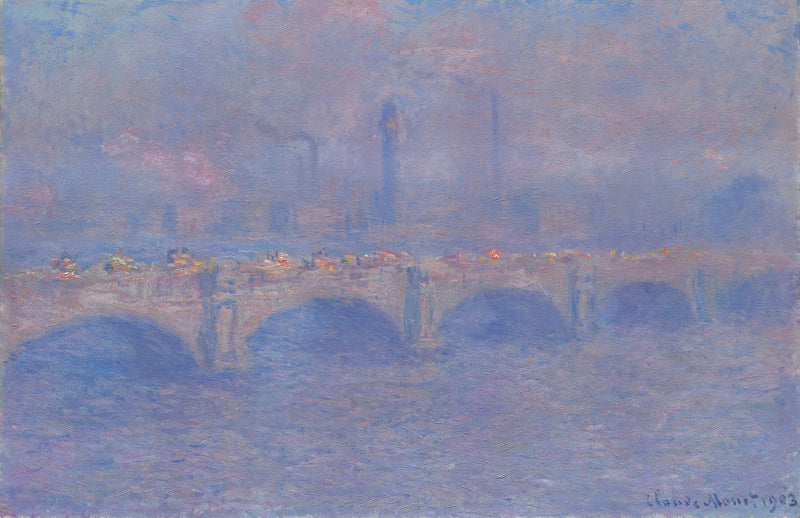 Le pont de Waterloo, l'effet de la lumière du soleil - Claude Monet