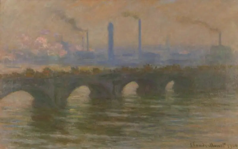 Le pont de Waterloo, météo nuageuse - Claude Monet