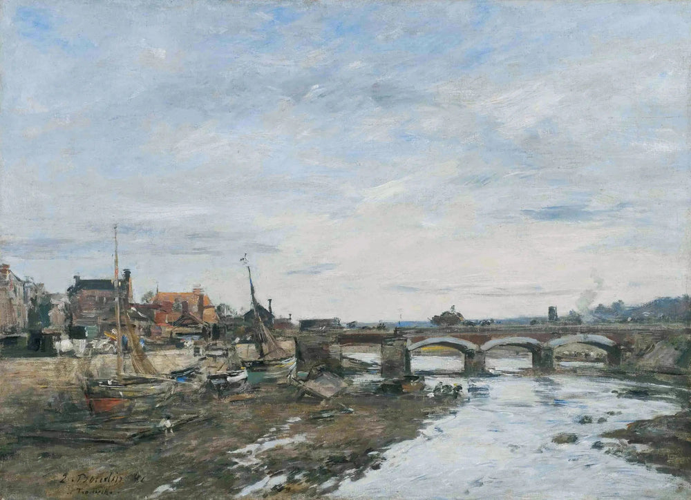 Le Pont sur la Touques à Trouville - Eugène Boudin image 1 tableau peint à l’huile sur toile