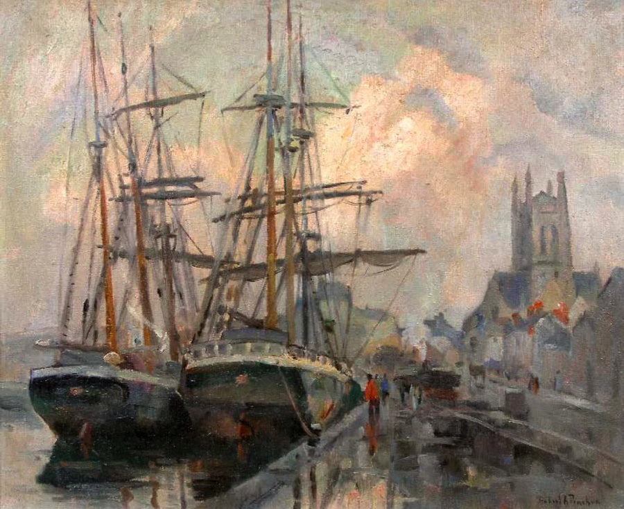 Le port de Fécamp - Robert Antoine Pinchon