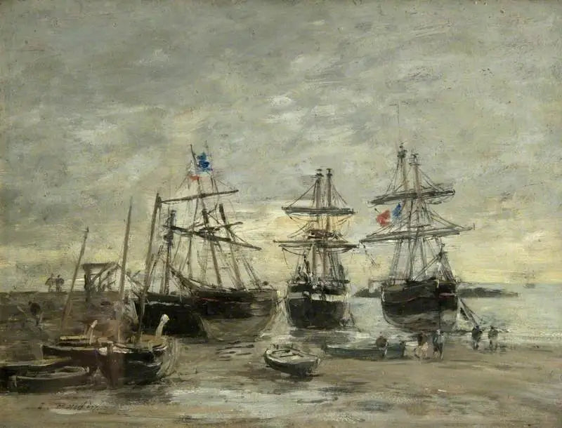 Le port de Portrieux à marée basse - Eugène Boudin