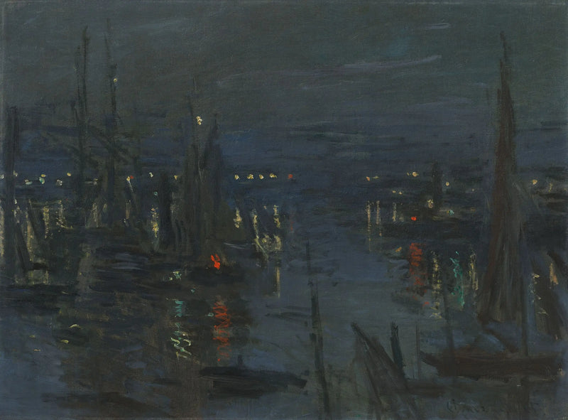 Le port du Havre, effet de nuit - Claude Monet