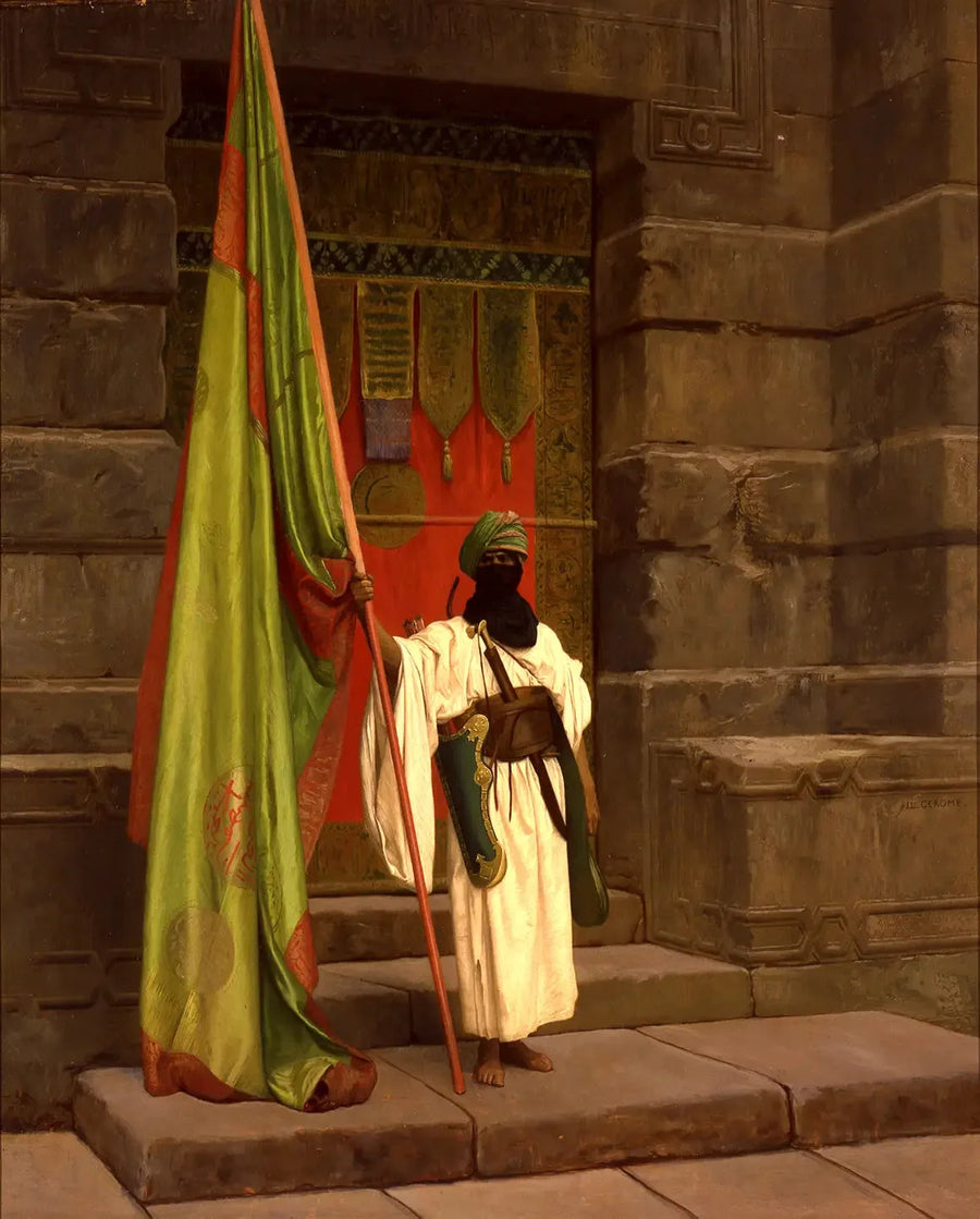 Le porteur debout, déployant le drapeau sacré - Jean-Léon Gérôme