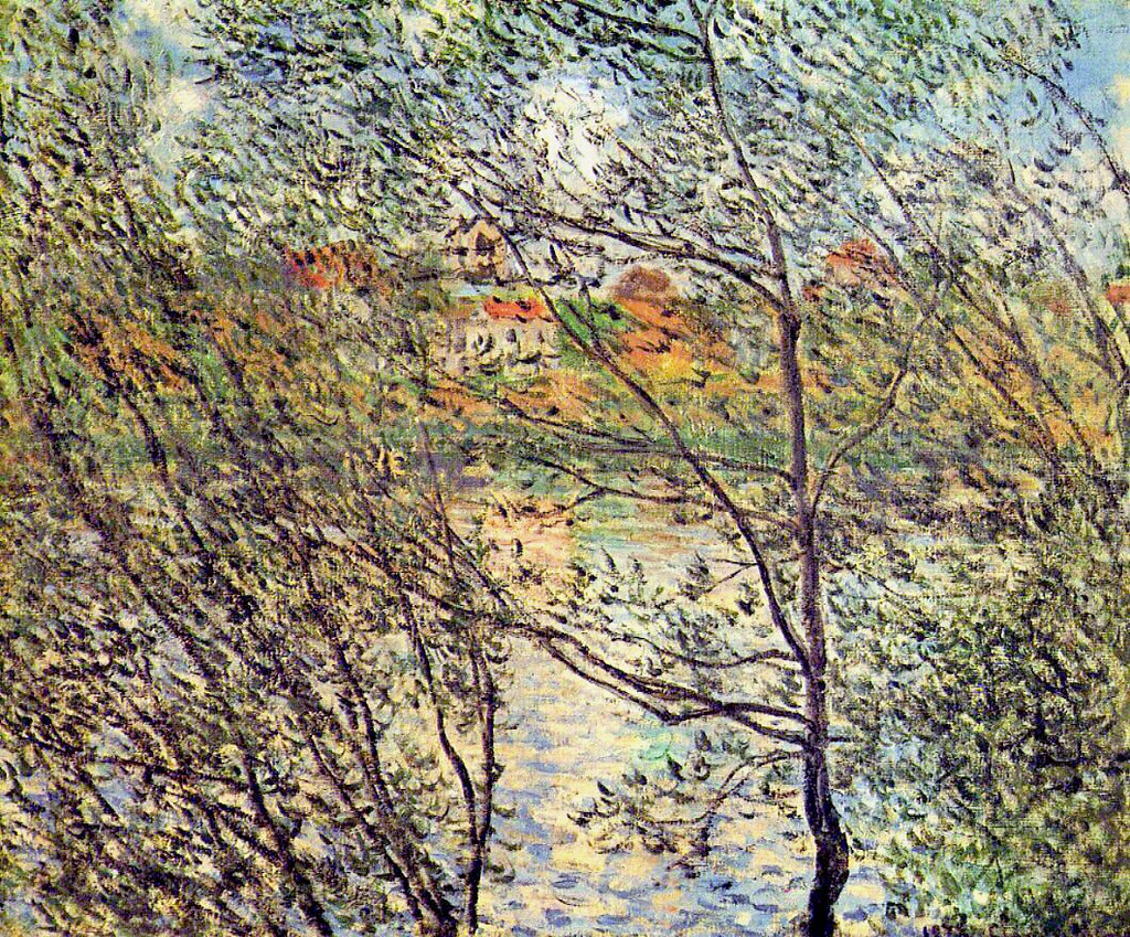 Reproduction du tableau « Le printemps à travers les branches - Claude Monet » par Alpha Reproduction en peinture à l’huile