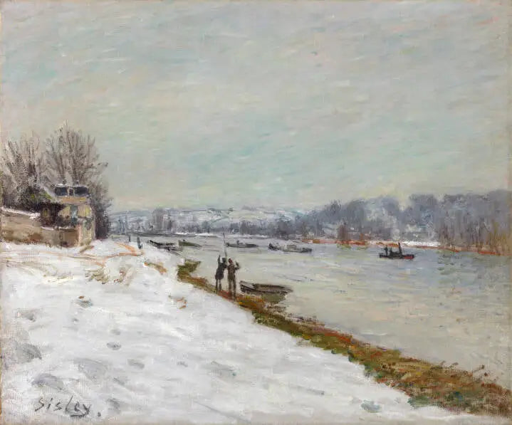 Le quai de Billancourt - Neige - Alfred Sisley