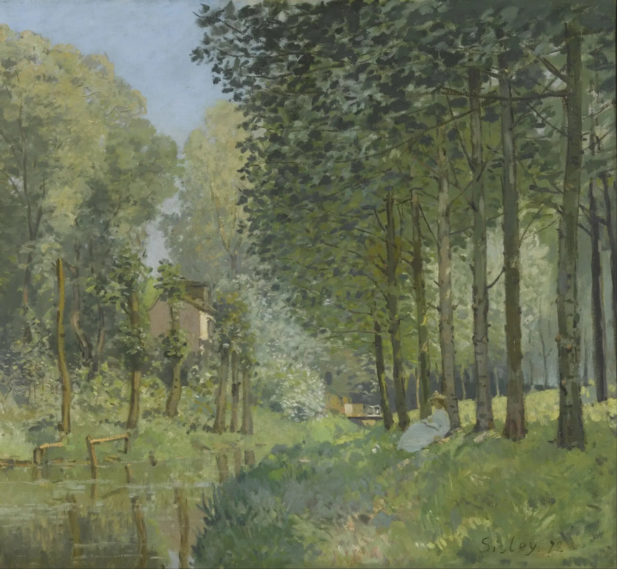 Le Repos au bord d'un ruisseau. Lisière de bois - Alfred Sisley