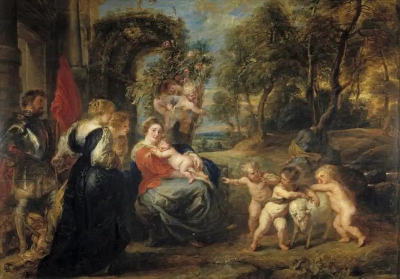 Le repos pendant la fuite en Égypte avec les saints - Peter Paul Rubens