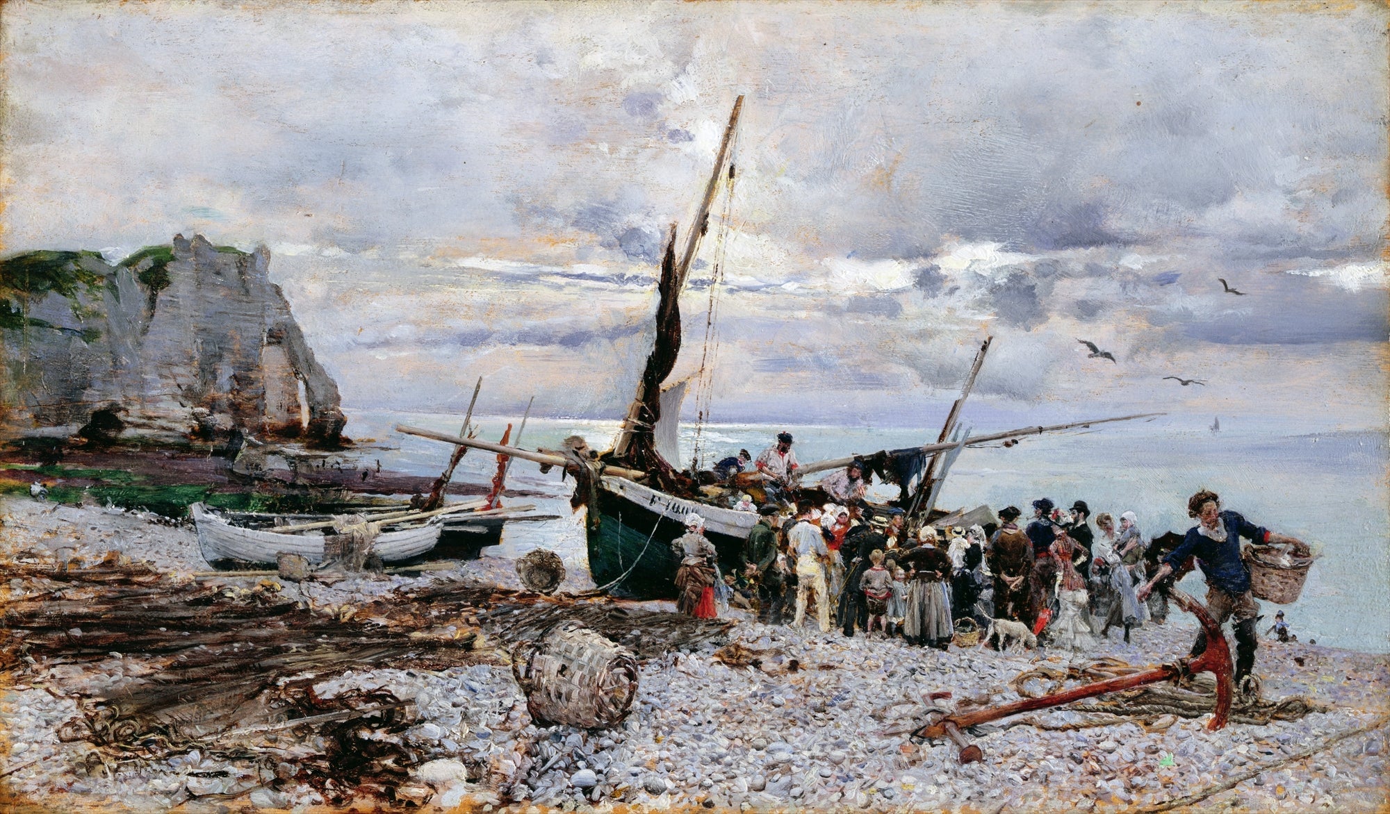Le Retour des bateaux de pêche, Étretat - Giovanni Boldini