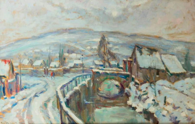Le Robec sous la neige aux alentours de Rouen - Robert Antoine Pinchon