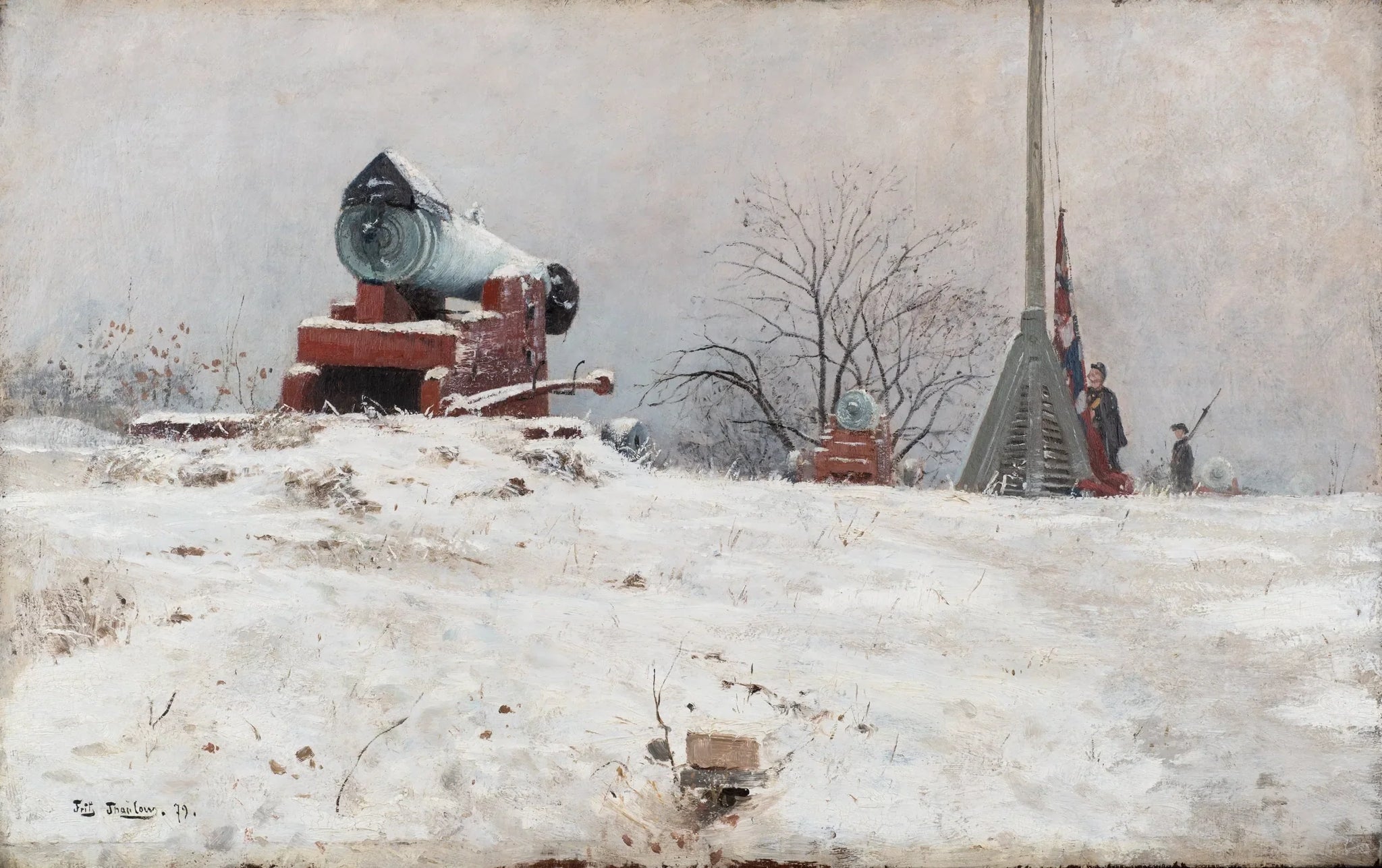 Le roi, depuis la forteresse d'Akershus - Frits Thaulow image 1 copie peinte à la main à l’huile