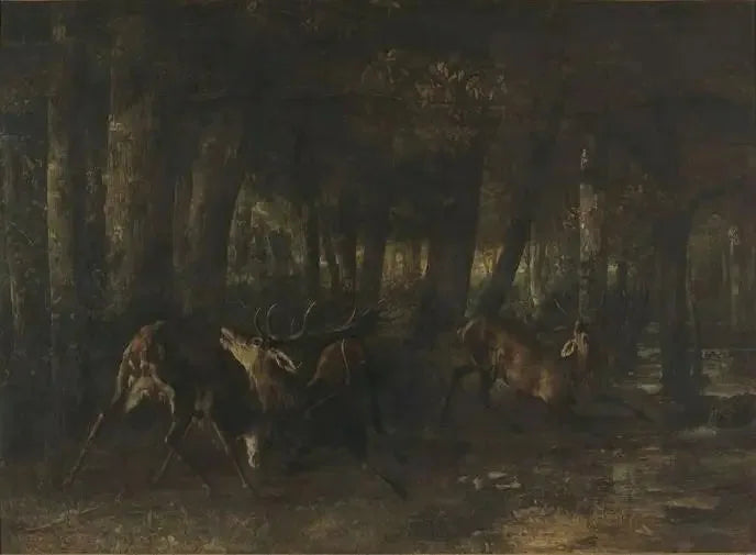 Le Rut du printemps. Combat de cerfs - Gustave Courbet