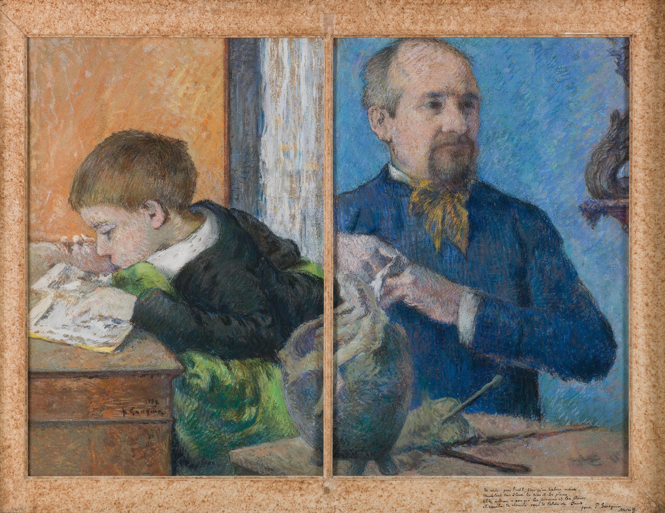 Le Sculpteur Jean Paul Aubé (1837-1916) et son fils, Emile - Paul Gauguin