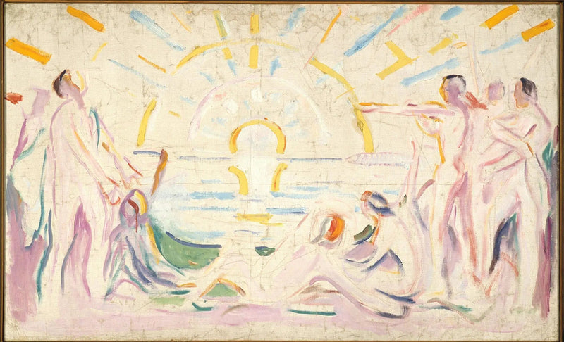 Le Soleil et le Réveil des hommes nus - Edvard Munch