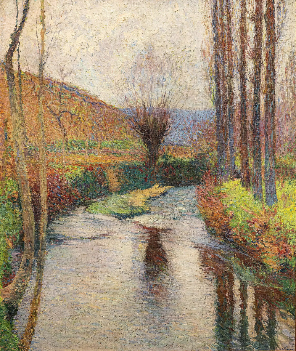 Le Vert aux peupliers et au saule - Henri-Jean Guillaume Martin image 1 copie peinte à la main à l’huile
