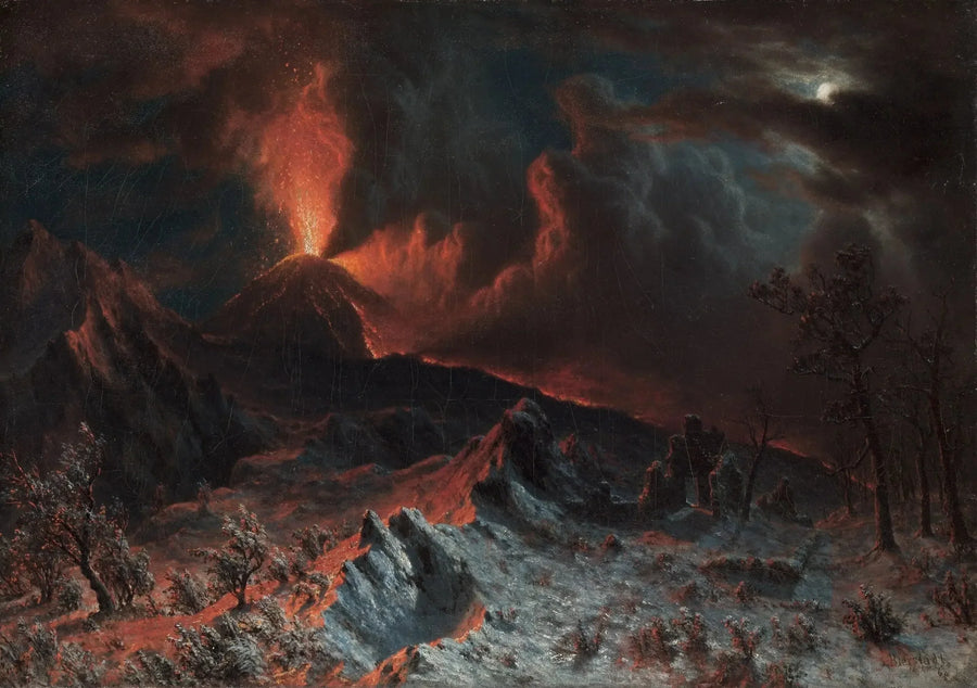 Le Vésuve à minuit - Albert Bierstadt