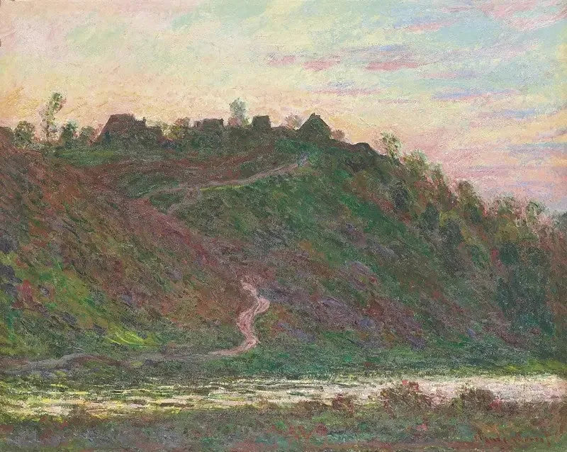 Le village de La Roche-Blond au soleil couchant - Claude Monet