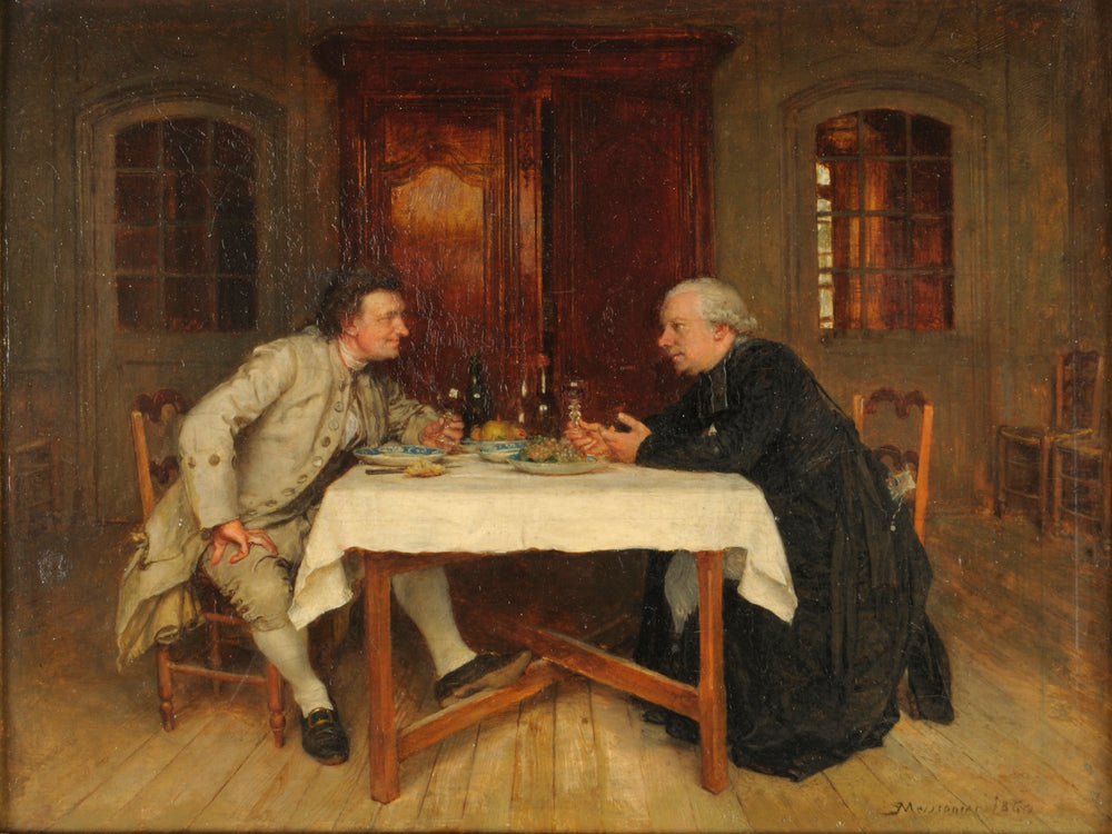 Le Vin du curé - Ernest Meissonier image 1 copie peinte à la main à l’huile