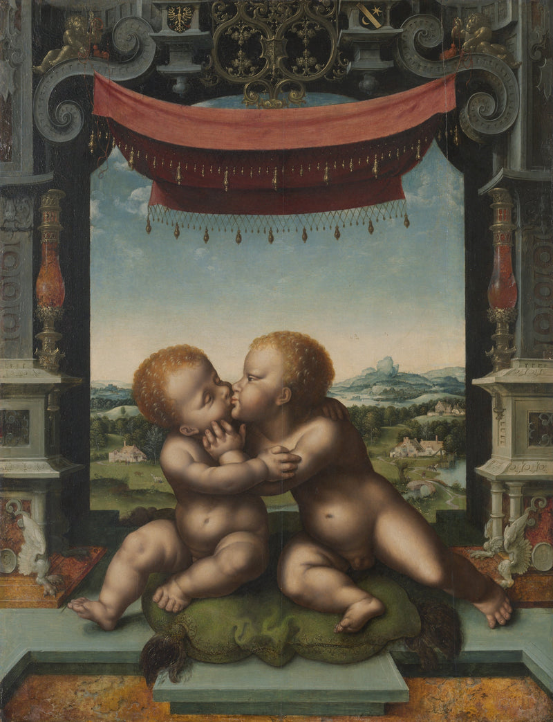 L'Enfant Jésus et saint Jean-Baptiste s'enlaçant - Joos van Cleve
