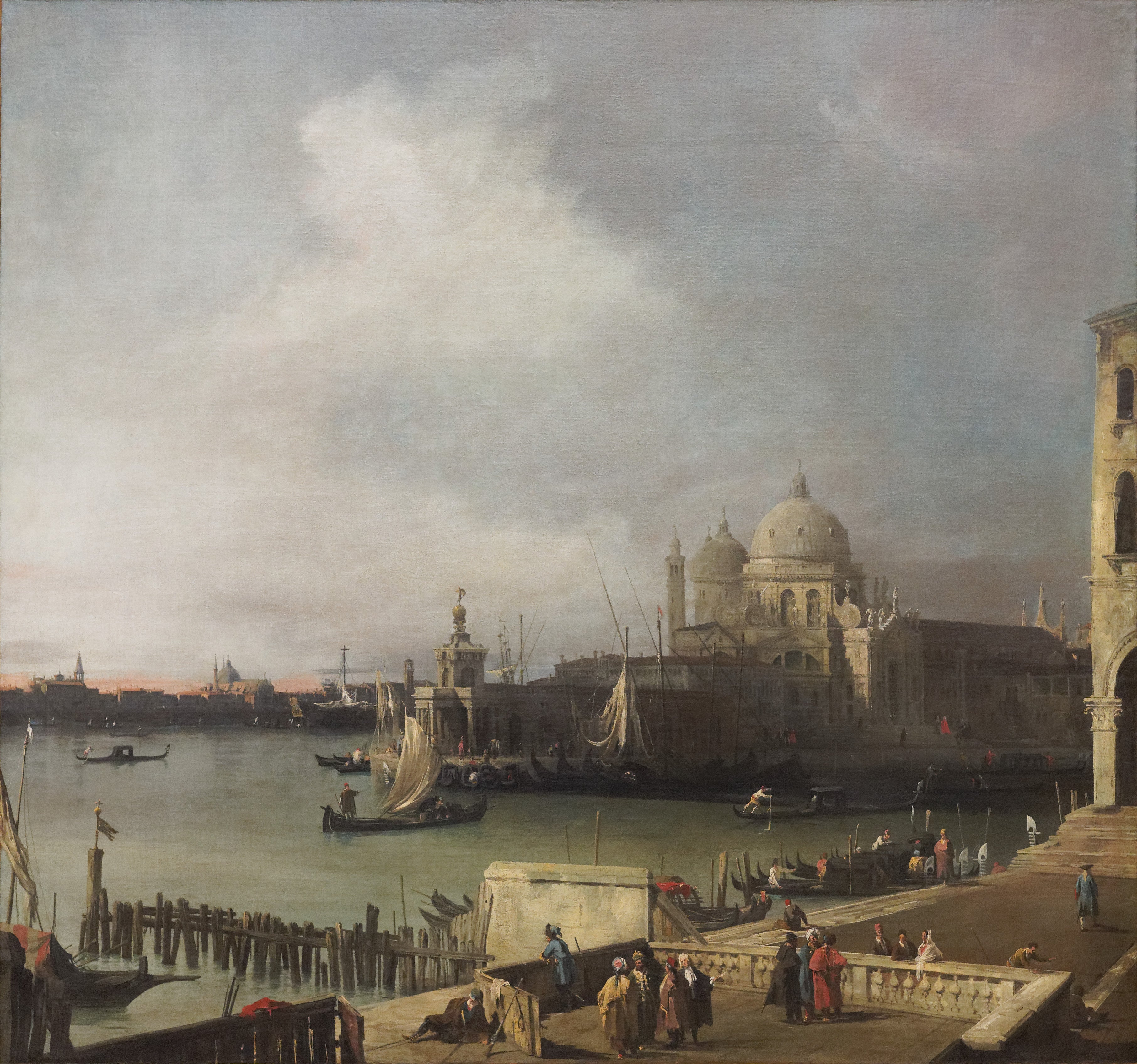 L'Entrée du Grand Canal, avec Santa Maria della Salute et le canal de la Giudecca, vue de l'extrémité occidentale du Môle - Canaletto