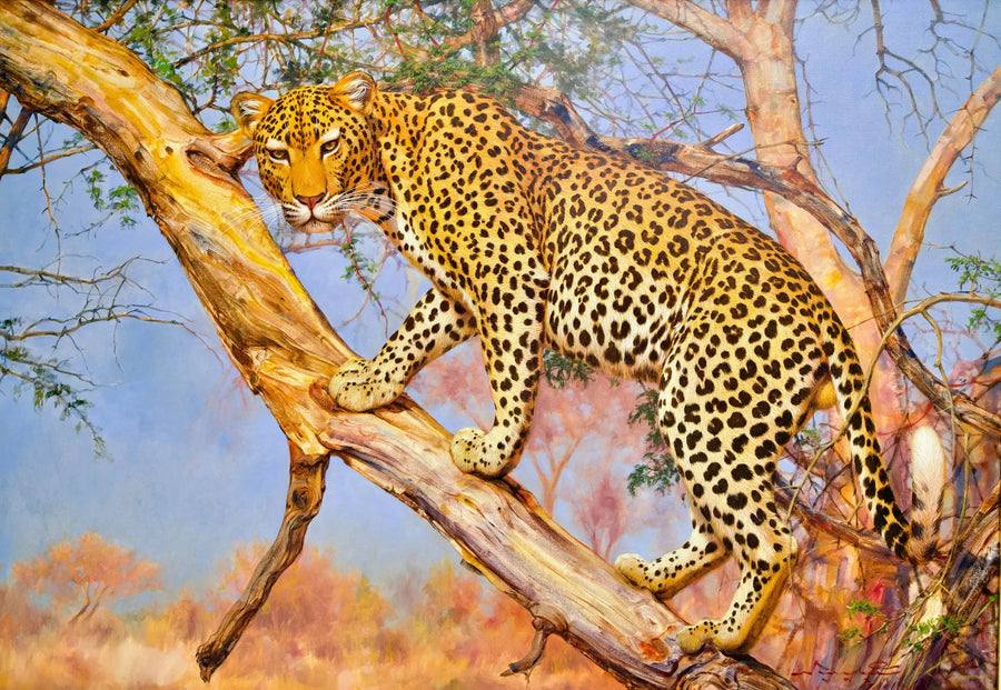 Léopard dans un arbre | 150 x 100 cm