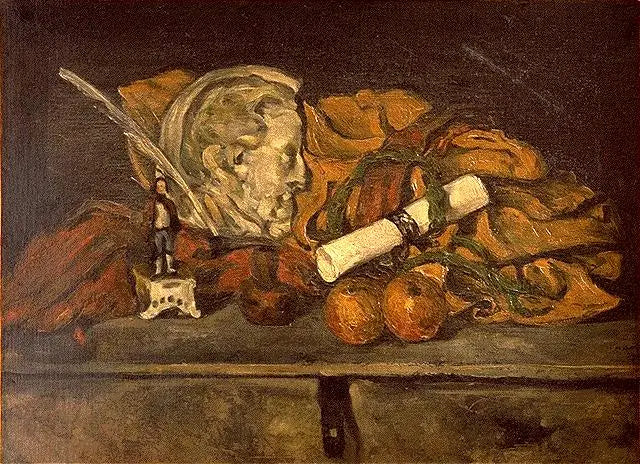 Les Accessoires de Cézanne. Nature morte au médaillon de Philippe Solari - Paul Cézanne