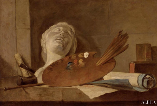 Les attributs de la peinture et de la sculpture - Jean Siméon Chardin - Reproductions de tableaux et peintures haut de gamme