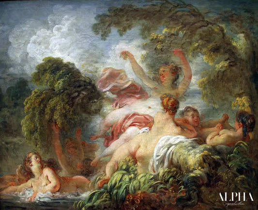 Les baigneuses - Jean-Honoré Fragonard - Reproductions de tableaux et peintures haut de gamme