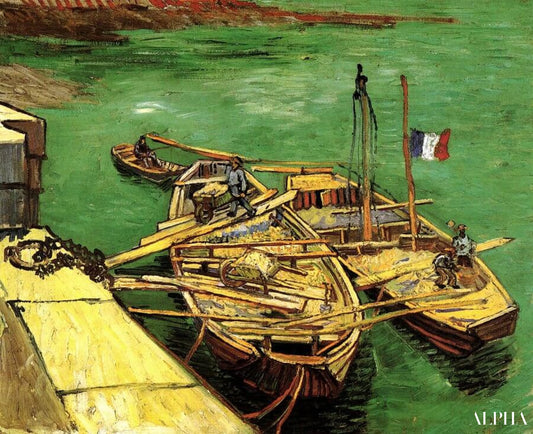 Les bateaux amarrés - Van Gogh - Reproductions de tableaux et peintures haut de gamme