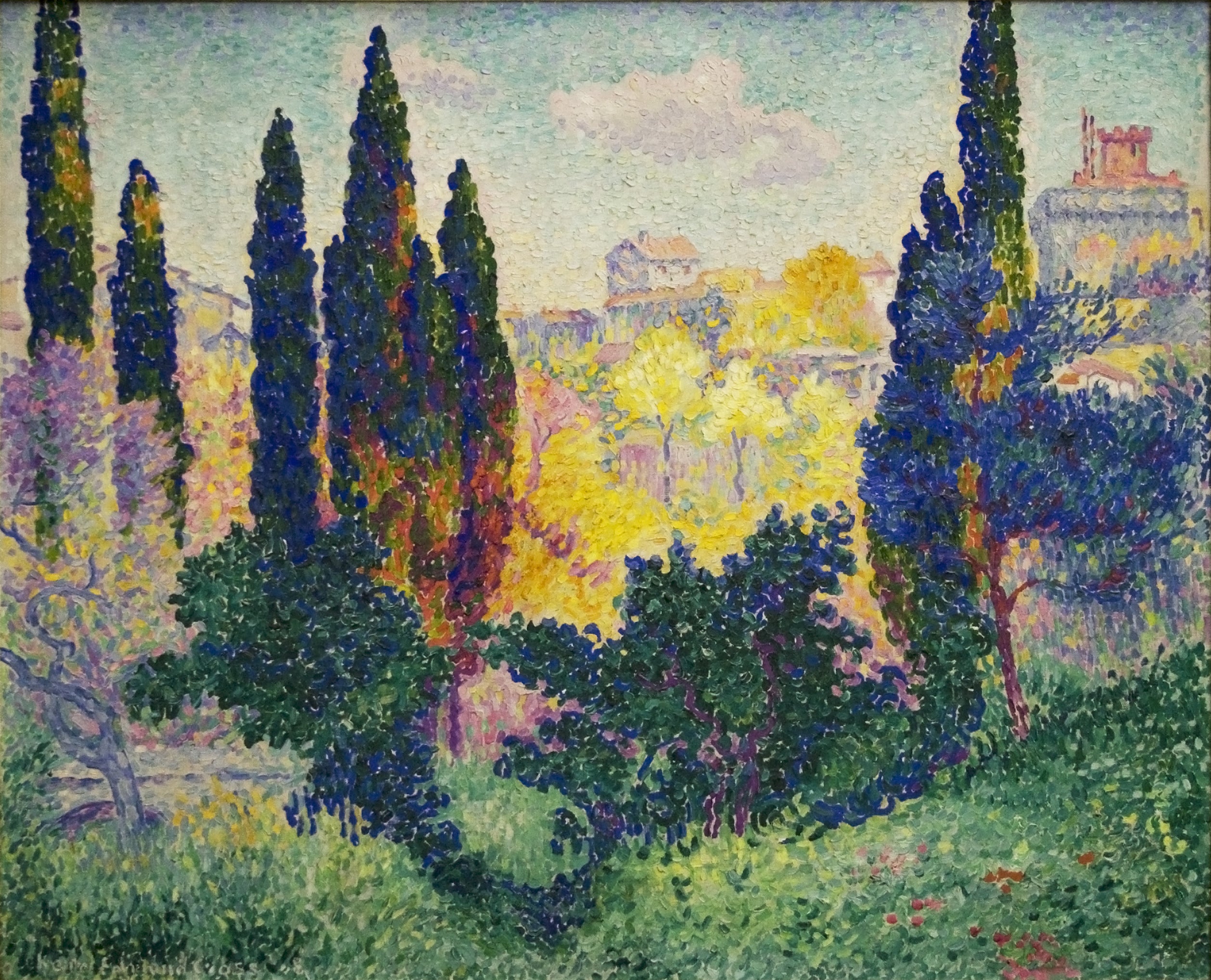Les Cyprès à Cagnes - Henri-Edmond Cross