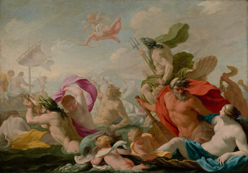 Les dieux marins rendant hommage à l'Amour - Eustache Le Sueur