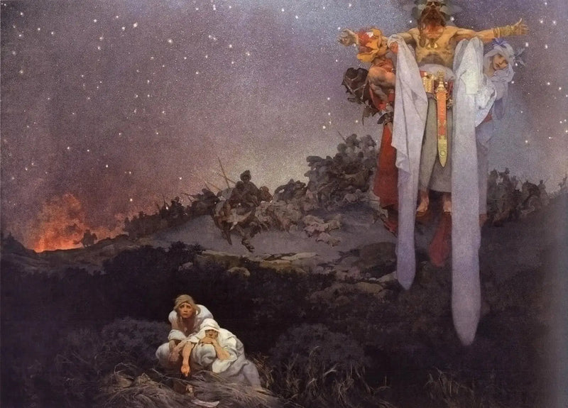 Les Esclaves dans leur site préhistorique - Alphonse Mucha
