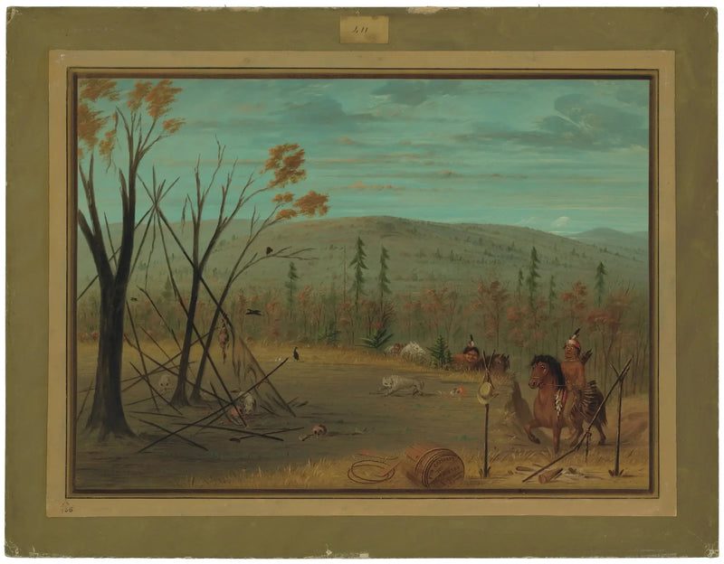 Les frères Cheyenne reviennent de leur chasse d'automne - George Catlin